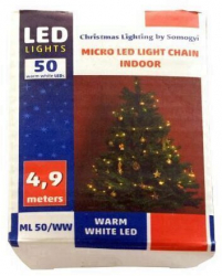 Ghirlanda cu LED-uri micro 50 microLED-uri alb cald Home ML 50/WW 