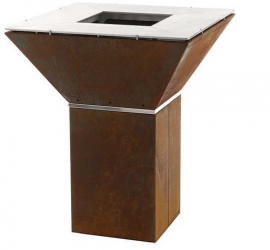 Gratar cu plita pe lemne Colorado 80x80x98.2 cm Otel Corten plita Inox 