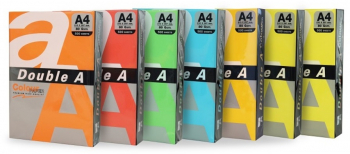 Hartie Color Pentru Copiator A4 75g/mp 100coli/top Double A - 5 Culori Neon Asortate 