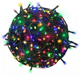 Instalatie De Craciun SIKS Liniara 24 M 300 LED -uri Cu 8 jocuri de lumini Pentru Exterior/Interior Fir Verde Inchis Multicolor 