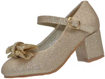 Pantofi cu toc pentru fete MRS R1538-36 Auriu 