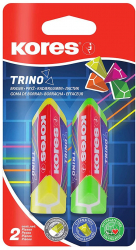 Radiera Kores Trino design triunghiular 2 bucati asortate/blister 