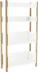 Raft 4 polite mdf alb si bambus natur Baltika 60x25x114 cm 