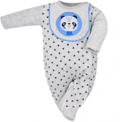 Salopeta cu maneca lunga pentru baieti Koala Portret 05-664G-74-cm Gri 