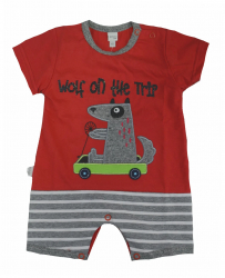 Salopeta de vara pentru baieti Koala Wolf 05-312R 68 cm Rosu 