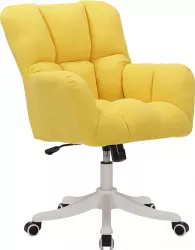 Scaun de birou tapiterie textil galben Lorel 64x67x99.5 cm 
