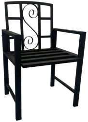 Scaun metalic pentru gradina Vivatechnix VMD-1047 dimensiuni 53x50x83 mm negru 