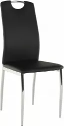 Scaun piele ecologica neagra crom Ervina 42x43x99 cm 