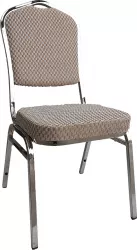Scaun tapiterie textil bej picioare crom Zina 44x60x95 cm 