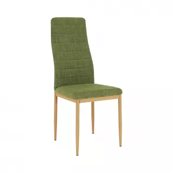Scaun tapiterie textil verde cadru metalic fag Coleta 41x49x96 cm 