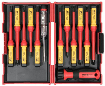 Set 11 surubelnite interschimbabile VDE 1000 V Yato PH PZ cu creion de tensiune 
