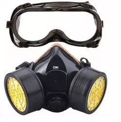 Set Ochelari si Masca de Protectie SIKS Pentru Lucrul in Mediu Chimic 2 Filtre de Carbon Activ Protectie Impotriva Vaporilor Vopselei sa