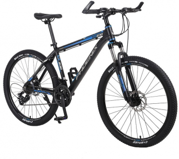 Bicicleta MTB de 26 inch 21 viteze Shimano jante aluminiu frane disc phoenix negru-albastru 