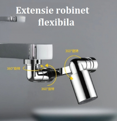 Extensie rotativa robinet cu aerator GIDA-CRIS GC242 cu 3 articulatii si accesorii de montare 