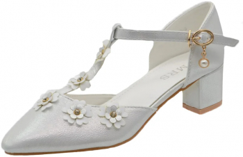 Pantofi cu toc pentru fete MRS M65-3A-34 Alb 