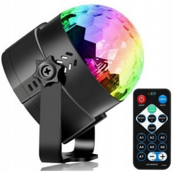 Proiector Disco LED RGB cu Telecomanda si Senzor de sunet - Bila Disco pentru petreceri 