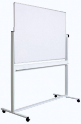 Tabla Alba Magnetica Dubla Fata Rotativa 90 X 120 Cm Pe Stand Mobil Profil Aluminiu Optima 