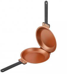Tigaie Dubla Pentru Clatite SIKS Antiaderenta Manere Reci Crem 36x20x5 cm 