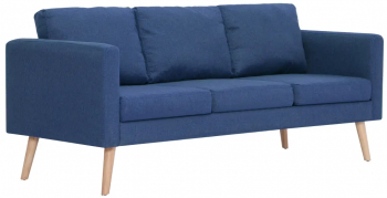 vidaXL Canapea cu 3 locuri albastru material textil 