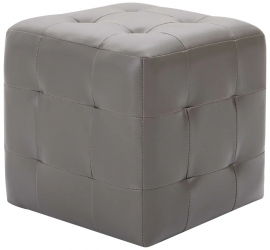 vidaXL Taburet 2 buc. gri 30 x 30 x 30 cm piele ecologica 