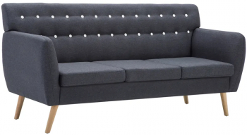 vidaXL Canapea 3 locuri tapiterie textila 172x70x82 cm gri inchis 