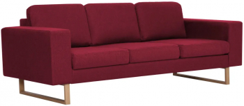 vidaXL Canapea cu 3 locuri bordo material textil 