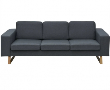 vidaXL Canapea cu 3 locuri gri inchis material textil 