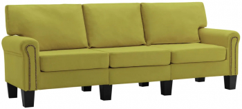 vidaXL Canapea cu 3 locuri verde material textil 
