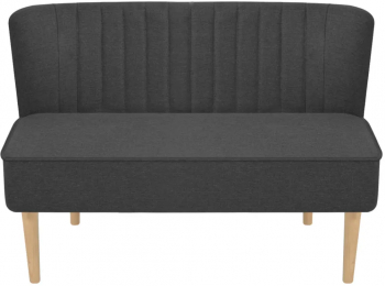 vidaXL Canapea din material textil 117 x 55 5 x 77 cm gri inchis 