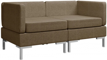 vidaXL Canapele de colt modulare cu perne 2 buc. maro textil 