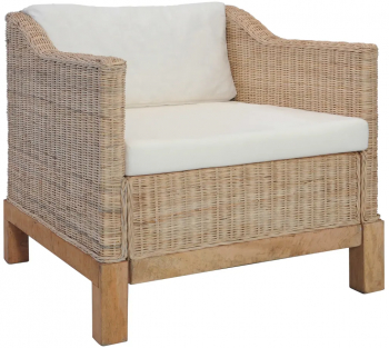 vidaXL Set de canapele cu perne 2 piese culoare naturala ratan 
