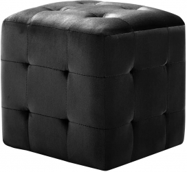 vidaXL Taburet 2 buc. negru 30 x 30 x 30 cm tesatura din catifea 