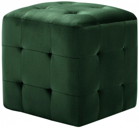 vidaXL Taburet 2 buc. verde 30 x 30 x 30 cm tesatura catifea 
