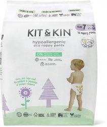 Scutece Hipoalergenice Eco Kit&Kin Chilotel l XXL Marimea 7 17 kg+ 96 buc 
