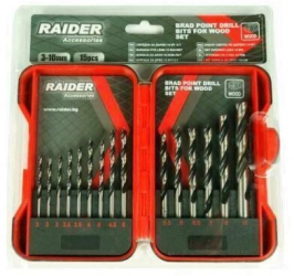 Set 15 burghie pentru lemn Raider 3-10mm 