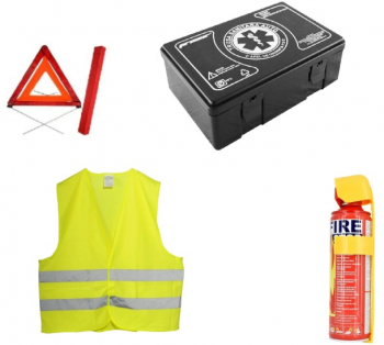 Kit siguranta auto - Trusa prim ajutor Triunghi Stingator Vesta reflectorizanta 