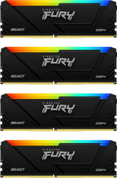 Memorie Kingston FURY Beast RGB 32GB DDR4 3600MHz CL17 Quad Channel Kit 