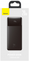 Baterie externa Baseus Bipow Digital Display Power Bank 10000mAh PD 20W USB USB-C negru 