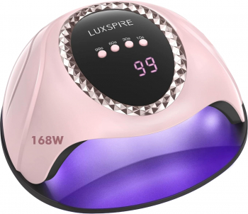 Lampa profesionala uscare unghii UV LED 168 W uscare 10-99 sec 60 Leduri UV display digital inductie inteligenta baza detasabila 