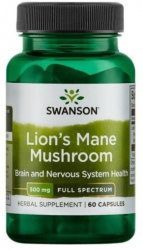 Lion&rsquo s Mane Mushroom Coama Leului 500 mg 60 capsule Swanson 
