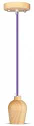 Pendul tavan Lemn cablu violet 1 m fara bec E27 73 x 102 x 100 mm 