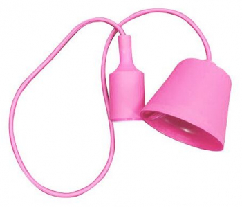 Pendul tavan roz fara bec E27 lungime 1 m plastic 