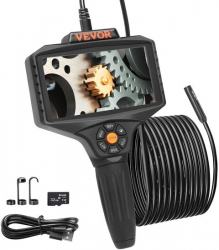 Camera endoscop pentru inspectie auto instalatii sanitare Vevor ecran IPS de 5 inch Zoom 8X 1080P 10 lumini LED IP67 lungime 5 m 
