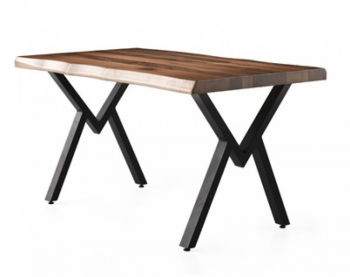 Masa living picioare metalice si blat din lemn Otto Lux Studio Casa 140 x 80 x 75 cm Maro / Negru