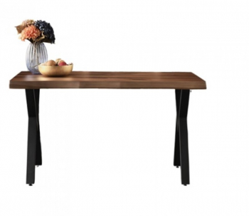 Masa living Studio Casa picioare incrucisate metalice si blat din lemn 140 x 80 x 75 cm Maro / Negru