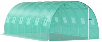 Sera pentru flori si legume Vevor 6.1 x 3 x 2.1 m 140 g/cm³ PE cadru din Otel galvanizat 12 ferestre 