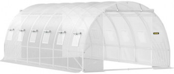 Sera pentru flori si legume Alba 6.1 x 3 x 2.1 m 140 g/cm³ PE cadru din Otel galvanizat 12 ferestre 