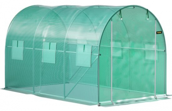 Sera pentru flori si legume 3.7 x 2.1 x 2.1 m 140 g/cm³ PE cadru din Otel galvanizat 6 ferestre 
