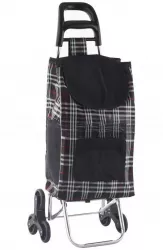 Carucior de piata pliabil Voshon 08 cu 6 roti de silicon cadru din aluminiu usor de manevrat geanta detasabila 60 kg negru