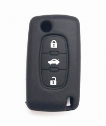Husa silicon cheie pentru Citroen/Peugeot 3 butoane negru